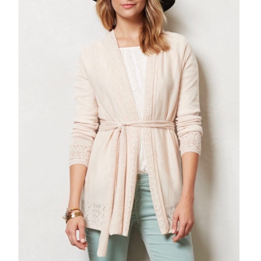Anthropologie by Knitted & Knotted Open Tie Cardi